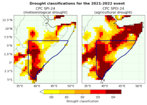 A graphic mapping drought classification for the Horn of Africa.