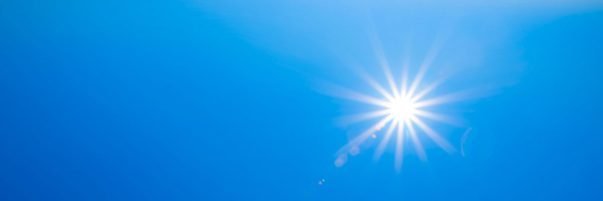 Sun in bright blue sky