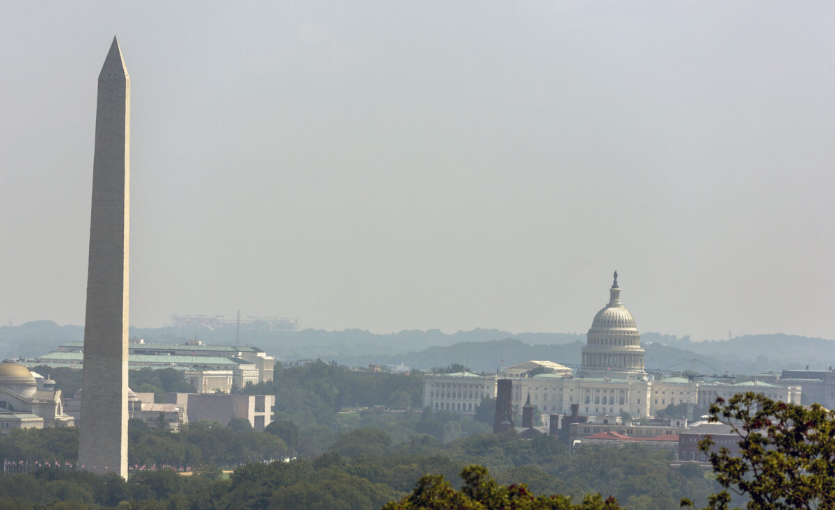 Washington DC on a hot and humid day