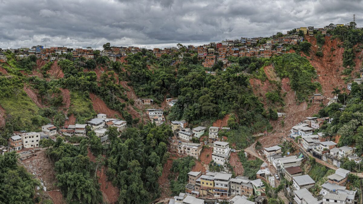 View of impacted areas in the city of Juiz de Fora, Minas Gerais, Brazil