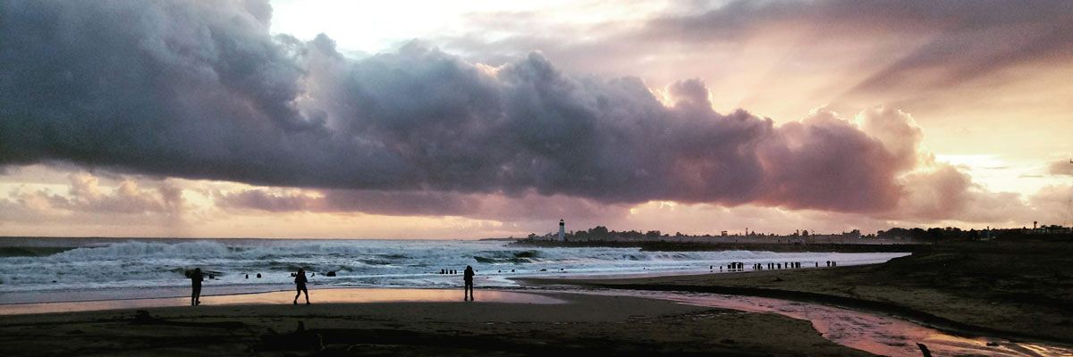 Stormy sky over a calm beach